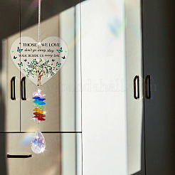 Hängende Sonnenfänger in Tropfenform aus Glas&nbsp;HJEW-WH0201-011