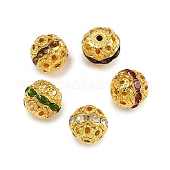 Латунные бусины со стразами  RB-A011-10mm-G