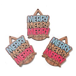 Большие подвески из дерева с односторонним принтом WOOD-D025-05