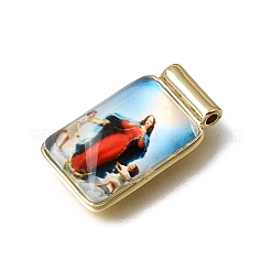 Pendentifs en laiton et résine époxy sur le thème de la religion&nbsp;KK-C262-02A-G