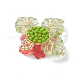 Подвески-цветы из латунного стекла и бисера&nbsp;PALLOY-MZ01118-01