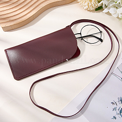 Прямоугольный футляр для очков из искусственной кожи&nbsp;AJEW-WH20130-58D