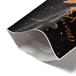 50 шт. 4 стильных целлофановых пакета с принтом рождественского золотого оленя из ОПП с ручками-прорезями ABAG-C013-08