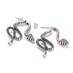 Серьги-гвоздики из сплава спереди и сзади&nbsp;EJEW-B031-03AS