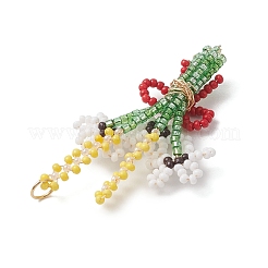 3 шт. букет из 3D стеклянных бусин с подвесками-бантиками&nbsp;PALLOY-MZ01153