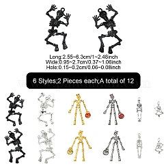 12шт 6 стиля подвески из сплава на Хэллоуин наборы&nbsp;FIND-YW0006-25