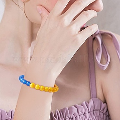 Плетеный браслет из каменных бусин BJEW-SW00019