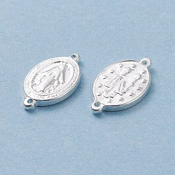 304ステンレススチールリンクコネクター  楕円形の聖人  銀  15x8.5~8.6x1.8mm  穴：0.8mm&nbsp;STAS-P231-26S