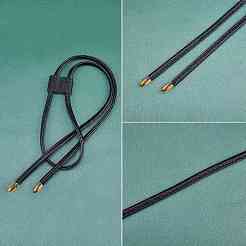取り外し可能なpuレザーバッグストラップ  ドローストリングバンチポケットアクセサリー  ブラック  100x0.8x0.4cm&nbsp;FIND-WH0046-03B