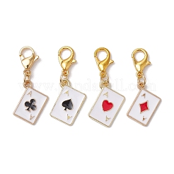 Игральная карта сплав эмаль подвеска украшение&nbsp;HJEW-JM02607
