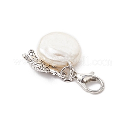 Подвеска из сплава морских животных и пластика АБС с имитацией жемчуга HJEW-JM03657