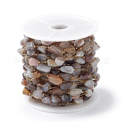 304 нержавеющая сталь самородки натуральный ботсванский агат цепи звенья CHS-P016-49G-02