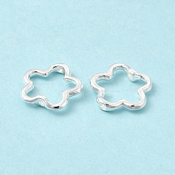 長持ちメッキ合金ビーズフレーム  カドミウムフリー＆ニッケルフリー＆鉛フリー  花  銀  15.5x16x3mm  穴：1.4mm  内径：12.5x11mm&nbsp;FIND-C020-04S