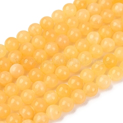 Естественный желтый нефритовый шарик нити G-K121-02-6mm