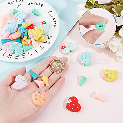 Силиконовые сердечки и синтетические резиновые конусы для спиц DIY-NB0010-18