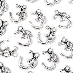 Йога тематические тибетском стиле сплава OM подвески&nbsp;TIBEP-3555-AS-LF