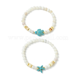 Set aus elastischen Armbändern mit Perlen aus natürlichem&nbsp;BJEW-JB13760-01