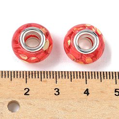 Прозрачные европейские бусины-рондель из смолы&nbsp;RESI-S023-30