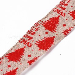 Ruban d'emballage en polyester imitation lin&nbsp;DIY-P012-06A