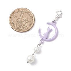 Подвесные украшения из сплава «Луна с кошкой»&nbsp;HJEW-JM04200