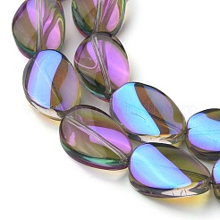 Прозрачные стеклянные бусины гальваническим пряди&nbsp;EGLA-C001-HR01