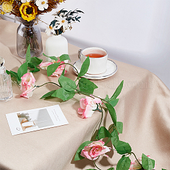 Rosa artificiale in rattan&nbsp;DJEW-WR0001-21A-02