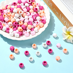 200шт 4 цвета непрозрачные акриловые бусины&nbsp;SACR-SP0001-34