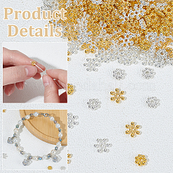 200 шт. 4 стили бусины-разделители из сплава в форме снежинки&nbsp;TIBEB-ME0001-05