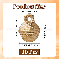 30 шт. латунные подвески-колокольчики KKB-CN0001-02B-C