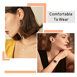 6 пара 6 стильных плоских больших серег-колец из нержавеющей стали 304 для женщин STAS-TA0001-89