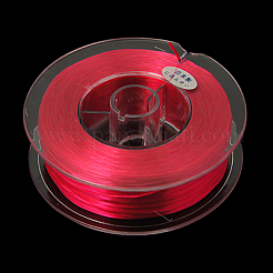フラット弾性クリスタルストリング  弾性ビーズ糸  ストレッチブレスレット作り用  レッド  0.8mm&nbsp;EC-G002-0.8mm-01