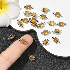 Quadratische Verbindungsanhänger aus Messing mit Zirkonia-Pavé&nbsp;XGRQ2O014-440D-P