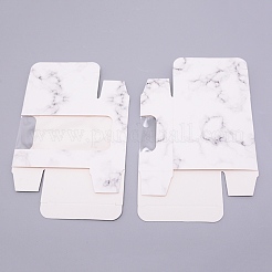 Красно-бумажные картонные шкатулки для драгоценностей CON-WH0039-18B