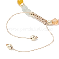 Женские плетеные браслеты из бусин из натурального амазонита BJEW-JB12666-01