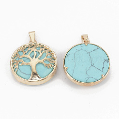 Синтетические бирюзовые подвески G-S292-10B-G