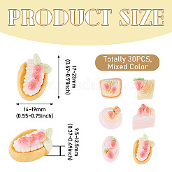 30 Stück Erdbeere undurchsichtige Harz Decoden Cabochons&nbsp;RESI-TADJ0001-16