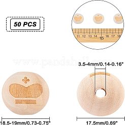 Незаконченные деревянные бусы WOOD-FH0001-03B