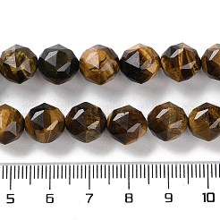 天然石タイガーアイビーズ連売り  多面カット  ダブルハート＆スターカットビーズ  8.5~10.5x9~10.5mm  穴：0.8mm  約40~42個/連  15.43~15.94インチ（39.2~40.5cm）&nbsp;G-NH0021-A06-02