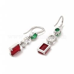 Серьги-гвоздики из латуни с кубическим цирконием&nbsp;EJEW-H091-27P