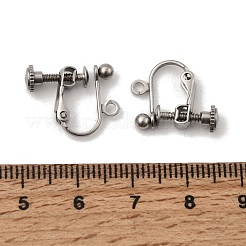 316サージカルステンレススチールクリップオンイヤリング金具  カン付き  ステンレス鋼色  16x13.5x5mm  穴：1.5mm&nbsp;STAS-H240-45P