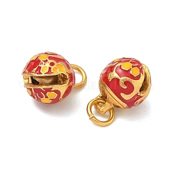 Подвески в виде рождественских колокольчиков из сплава с эмалью&nbsp;ENAM-B037-03G-01