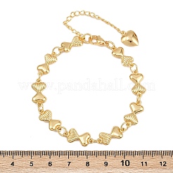 Braccialetti con catena a maglie a cuore in acciaio inossidabile 304 per regalo di San Valentino&nbsp;BJEW-D359-17C-G