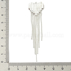 真鍮製ラインストーンペンダント  カドミウムフリー＆鉛フリー  ハートタッセル  レッド  78x18.5x2mm  穴：1.6mm&nbsp;KK-I715-15S-04