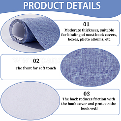 DIY 模造リネン生地  ペーパーバック付き  製本用  ベルベットボックス作り  コーンフラワーブルー  300x1300mm&nbsp;DIY-WH0349-139I