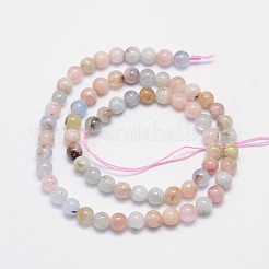 Natur morganite runde Perle Stränge&nbsp;G-I159-6mm