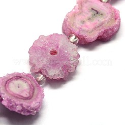 Fili di perle di cristallo di quarzo naturale druzy&nbsp;G-F582-A01