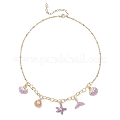 Подвеска в форме морской звезды из эмали из океанического сплава&nbsp;NJEW-JN05815-03