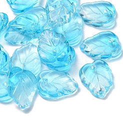 Осенняя тема двухцветные прозрачные стеклянные подвески&nbsp;GLAA-YW0001-53B