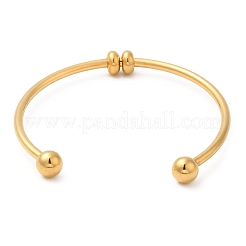 Браслеты-манжеты с шариком на конце из нержавеющей стали 304 с резьбой&nbsp;BJEW-G677-01G