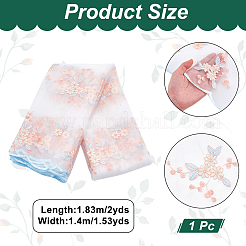 Полиэстер кружевная ткань с цветочным узором&nbsp;DIY-WH0061-021C